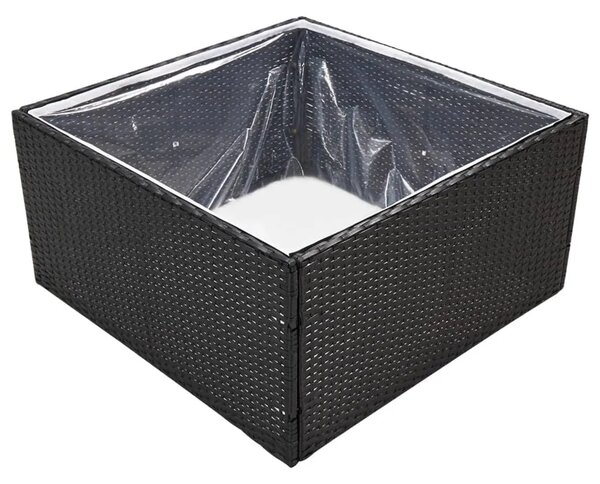 Vrtna sadilica crna 80 x 80 x 40 cm od poliratana - Crna 80 x 80 x 40 cm 1 Crna