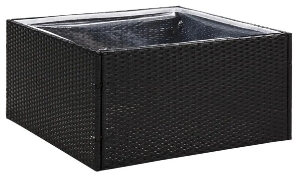 Vrtna sadilica crna 80 x 80 x 40 cm od poliratana - Crna 80 x 80 x 40 cm 1 Crna