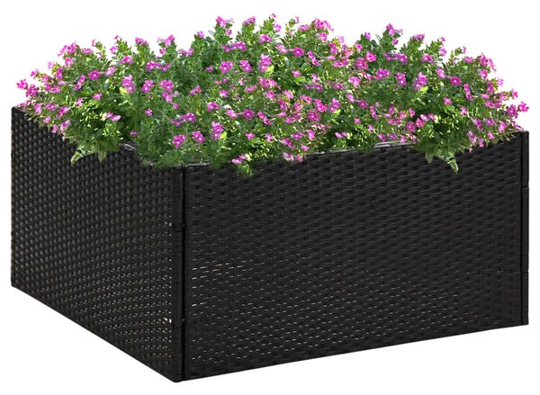Vrtna sadilica crna 80 x 80 x 40 cm od poliratana - Crna 80 x 80 x 40 cm 1 Crna
