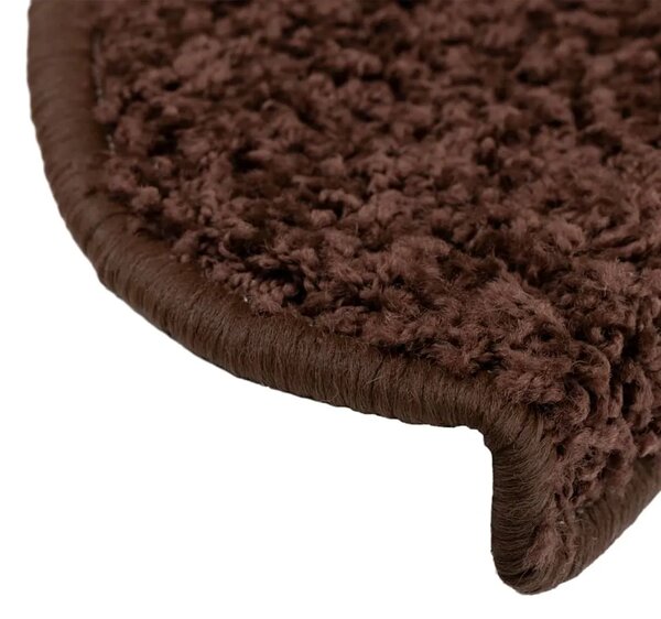 Prostirke za stepenice 10 kom 65x21x4 cm Smeđe poluokrugle velike - Smeđa 65 x 21 x 4 cm 10 Smeđa