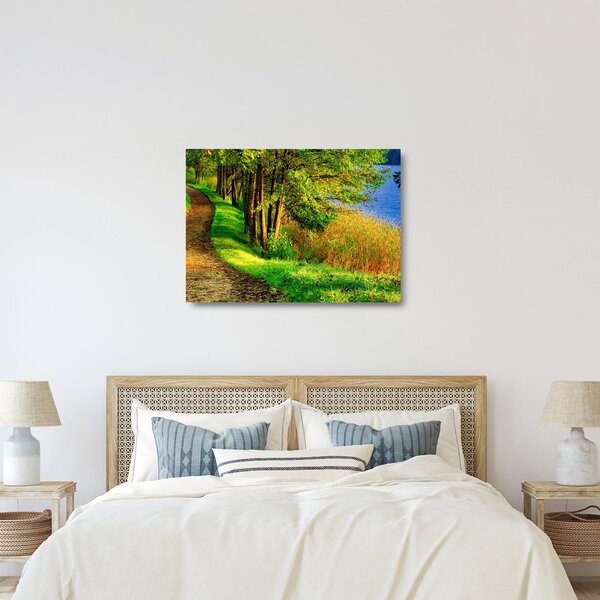 Staklena slika staze uz vodu (70x50 cm)
