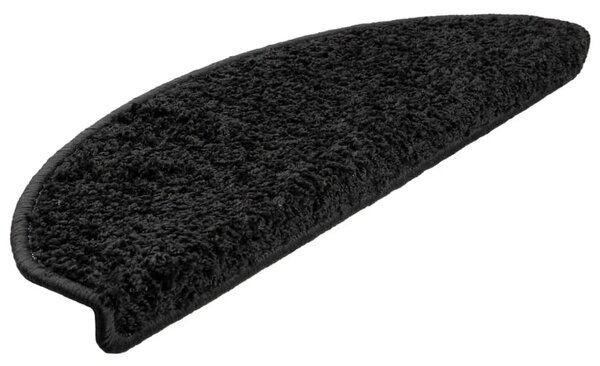 Prostirke za stepenice 10 kom 65x21x4 cm Crne poluokrugle velike - Crna 65 x 21 x 4 cm 10 Crna