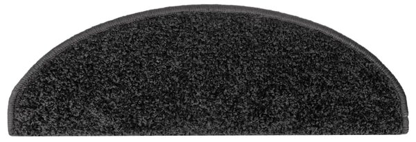 Prostirke za stepenice 10 kom 65x21x4 cm Crne poluokrugle velike - Crna 65 x 21 x 4 cm 10 Crna