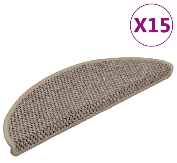 Ljepljivi tepisi za stepenice 15 kom 56x17x3 cm tamnobež - Tamnobež 56 x 17 x 3 cm 15 Tamnobež