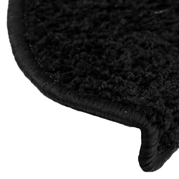 Prostirke za stepenice 10 kom 65x21x4 cm Crne poluokrugle velike - Crna 65 x 21 x 4 cm 10 Crna