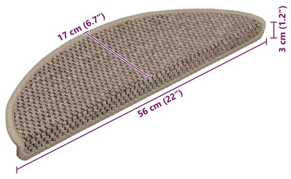 Ljepljivi tepisi za stepenice 15 kom 56x17x3 cm tamnobež - Tamnobež 56 x 17 x 3 cm 15 Tamnobež