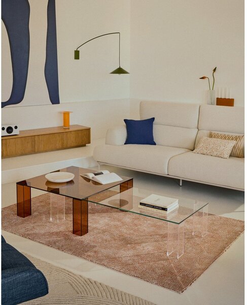 Smeđi stakleni stolić za kavu 85x85 cm Adularia – Kave Home