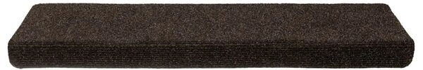 Prostirke za stepenice samoljepljive 15 kom 65x21x4 cm tamnosmeđe pravokutne rubove - Tamno smeđa 15 Tamno smeđa 15