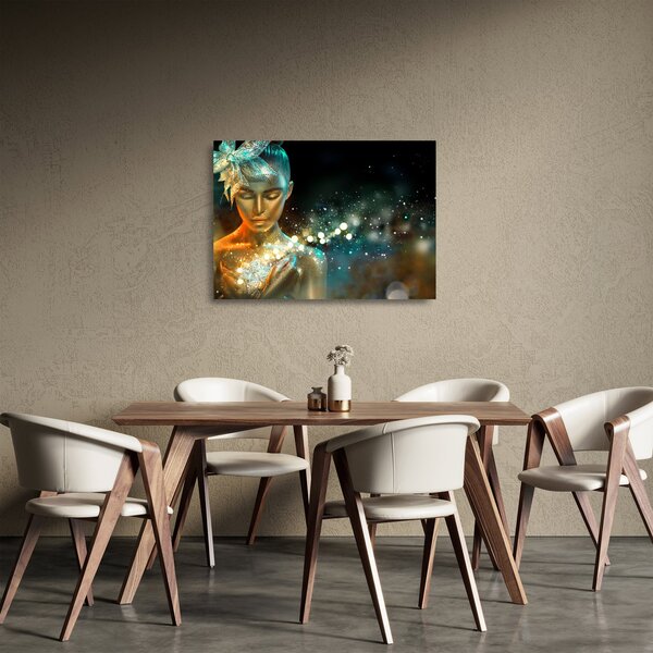 Staklena slika zlatne vile (70x50 cm)
