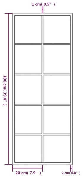 Zidno ogledalo crno 100 x 40 cm metalno - 100 x 40 cm 1 100 x 40 cm