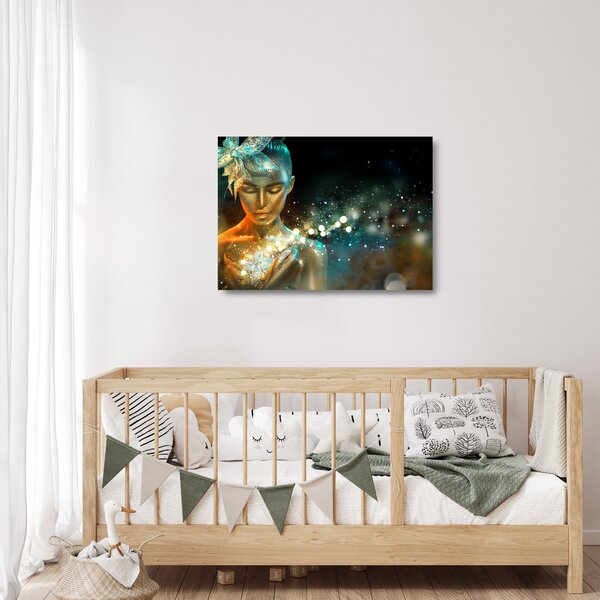 Staklena slika zlatne vile (70x50 cm)