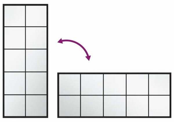 Zidno ogledalo crno 100 x 40 cm metalno - 100 x 40 cm 1 100 x 40 cm