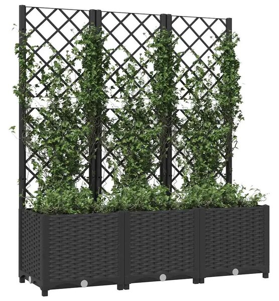 Vrtna žardinjera s rešetkom crna 120x40x136 cm PP - Crna 120 x 40 x 136 cm 1 Crna
