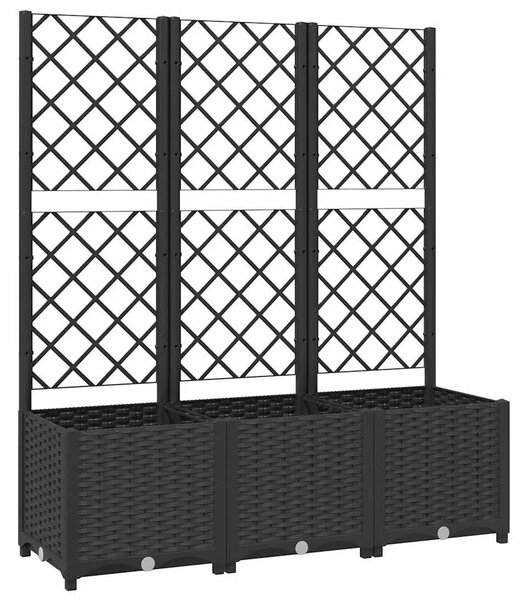 Vrtna žardinjera s rešetkom crna 120x40x136 cm PP - Crna 120 x 40 x 136 cm 1 Crna