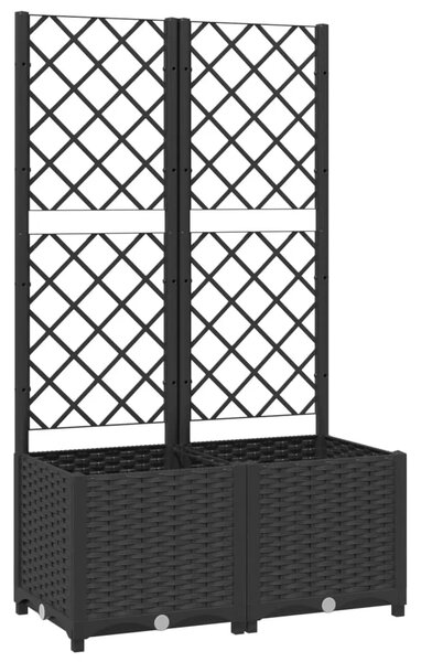 Vrtna žardinjera s rešetkom crna 80x40x136 cm PP - Crna 80 x 40 x 136 cm 1 Crna