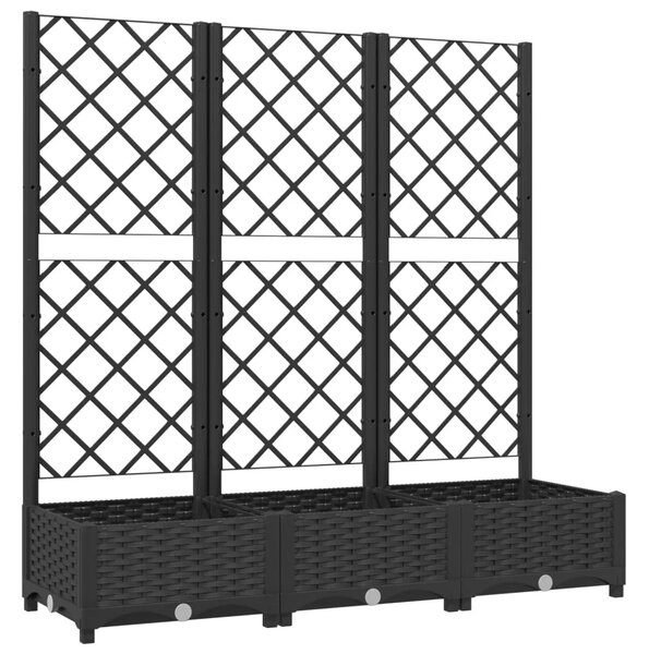 Vrtna žardinjera s rešetkom crna 120x40x121 5 cm PP - Crna 120 x 40 x 121.5 cm 1 Crna