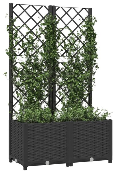 Vrtna žardinjera s rešetkom crna 80x40x136 cm PP - Crna 80 x 40 x 136 cm 1 Crna