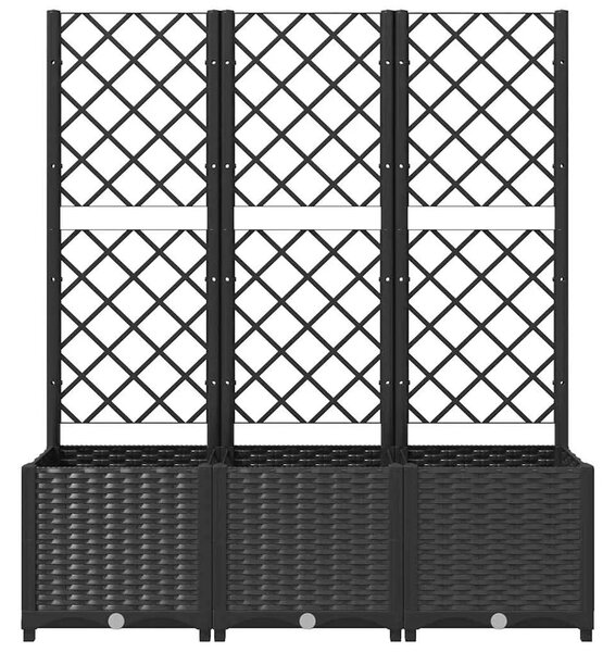 Vrtna žardinjera s rešetkom crna 120x40x136 cm PP - Crna 120 x 40 x 136 cm 1 Crna