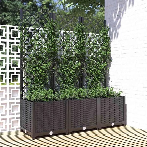 Vrtna žardinjera s rešetkom crna 120x40x136 cm PP - Crna 120 x 40 x 136 cm 1 Crna