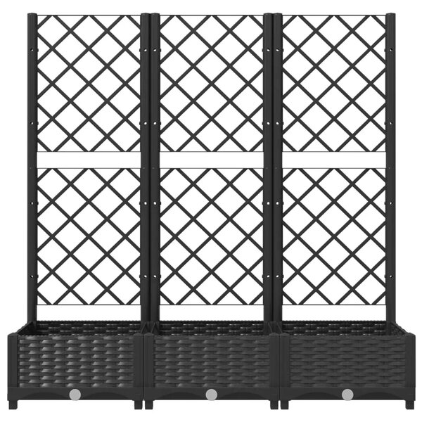 Vrtna žardinjera s rešetkom crna 120x40x121 5 cm PP - Crna 120 x 40 x 121.5 cm 1 Crna