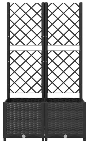 Vrtna žardinjera s rešetkom crna 80x40x136 cm PP - Crna 80 x 40 x 136 cm 1 Crna