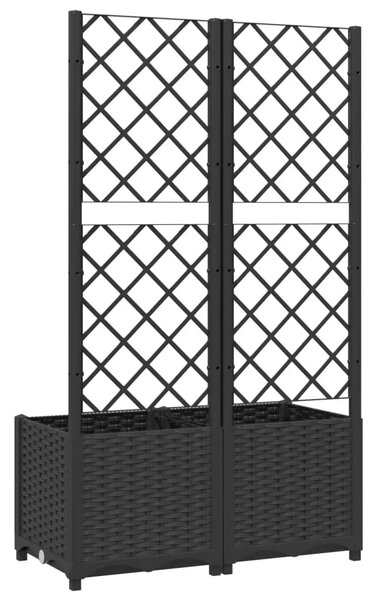 Vrtna žardinjera s rešetkom crna 80x40x136 cm PP - Crna 80 x 40 x 136 cm 1 Crna