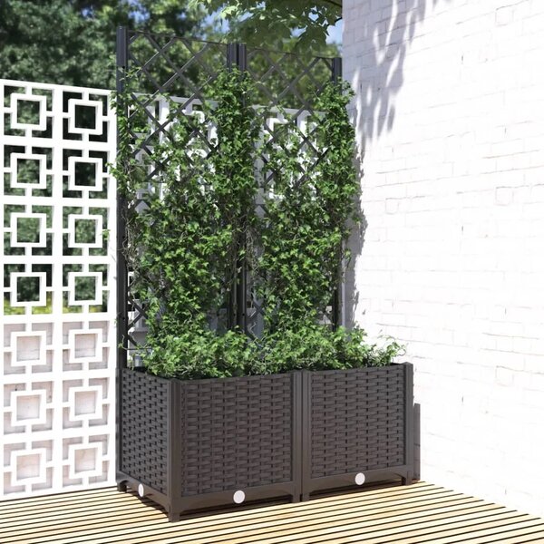 Vrtna žardinjera s rešetkom crna 80x40x136 cm PP - Crna 80 x 40 x 136 cm 1 Crna