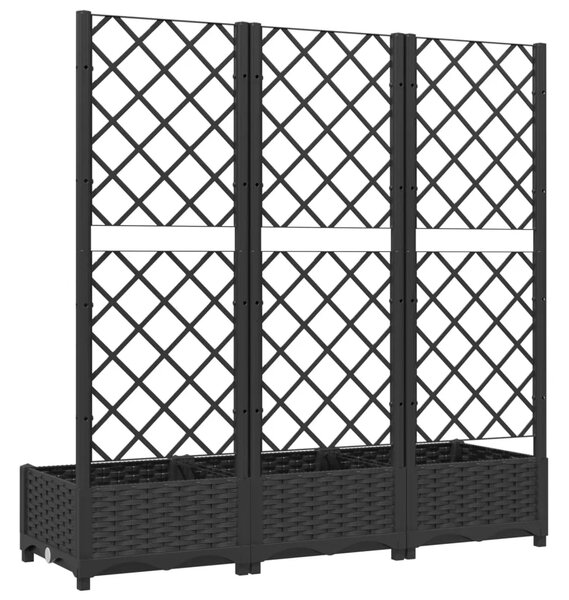 Vrtna žardinjera s rešetkom crna 120x40x121 5 cm PP - Crna 120 x 40 x 121.5 cm 1 Crna
