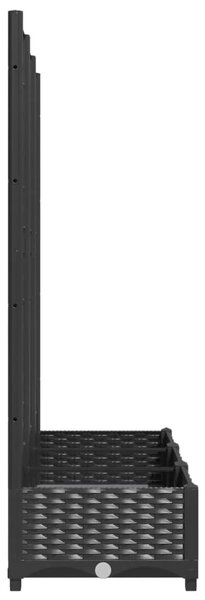 Vrtna žardinjera s rešetkom crna 120x40x121 5 cm PP - Crna 120 x 40 x 121.5 cm 1 Crna