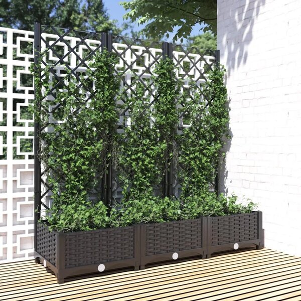 Vrtna žardinjera s rešetkom crna 120x40x121 5 cm PP - Crna 120 x 40 x 121.5 cm 1 Crna