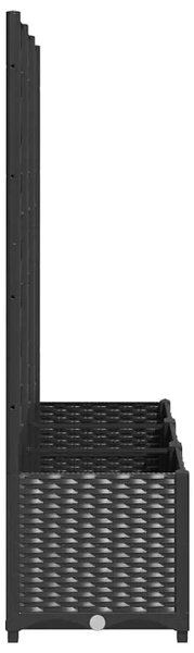 Vrtna žardinjera s rešetkom crna 120x40x136 cm PP - Crna 120 x 40 x 136 cm 1 Crna