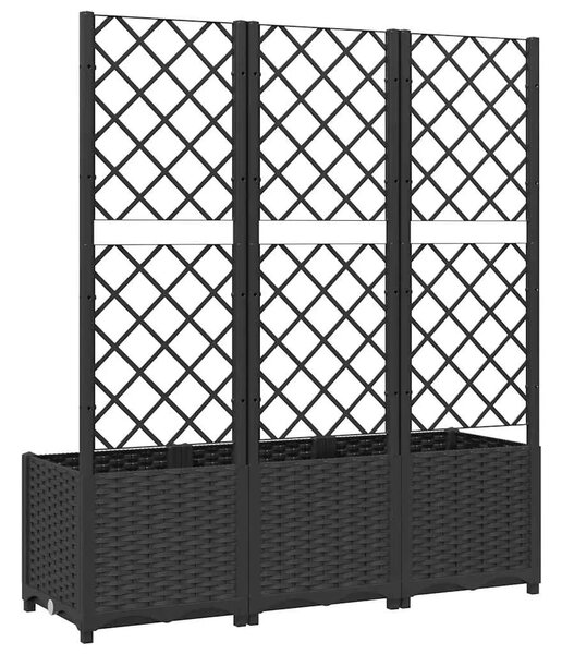 Vrtna žardinjera s rešetkom crna 120x40x136 cm PP - Crna 120 x 40 x 136 cm 1 Crna