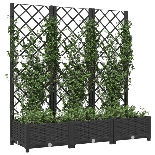 Vrtna žardinjera s rešetkom crna 120x40x121 5 cm PP - Crna 120 x 40 x 121.5 cm 1 Crna
