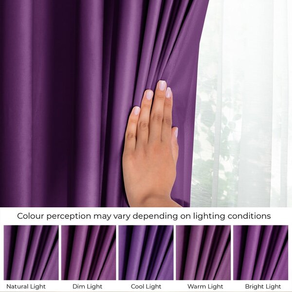 Ljubičasta zavjesa za djelomično zamračenje od samta 140x245 cm Pleat – Restilo