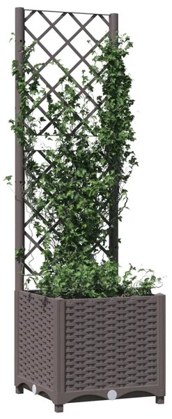 Vrtna sadilica s rešetkom smeđa 40 x 40 x 136 cm PP - Smeđa 40 x 40 x 136 cm 1 Smeđa