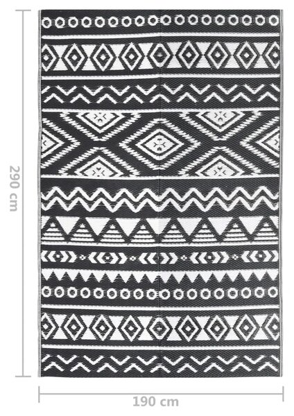 Vanjski tepih ARAKIL crni 190 x 290 cm PP - crni uzorak 190 x 290 cm 1 Crni uzorak