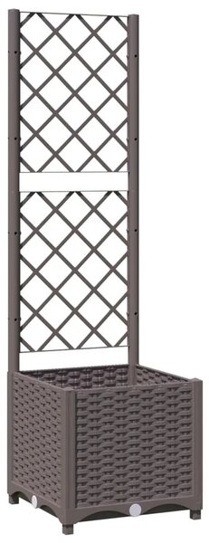 Vrtna sadilica s rešetkom smeđa 40 x 40 x 136 cm PP - Smeđa 40 x 40 x 136 cm 1 Smeđa