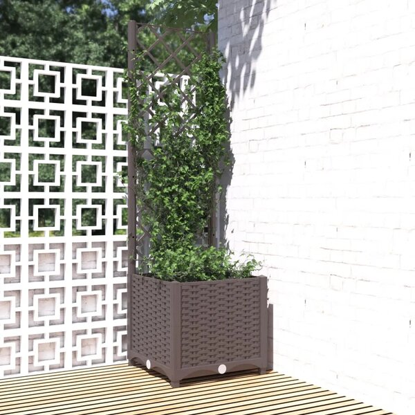Vrtna sadilica s rešetkom smeđa 40 x 40 x 136 cm PP - Smeđa 40 x 40 x 136 cm 1 Smeđa