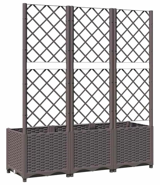 Vrtna žardinjera s rešetkom smeđa 120x40x136 cm PP - Smeđa 120 x 40 x 136 cm 1 Smeđa