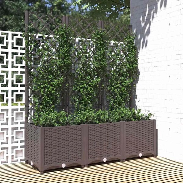 Vrtna žardinjera s rešetkom smeđa 120x40x136 cm PP - Smeđa 120 x 40 x 136 cm 1 Smeđa