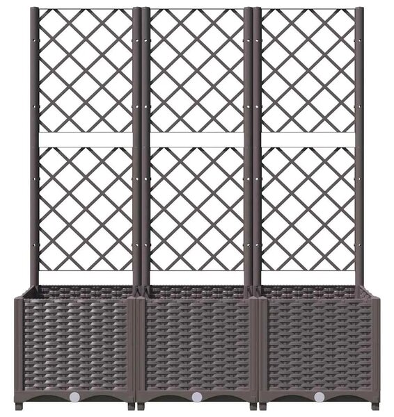 Vrtna žardinjera s rešetkom smeđa 120x40x136 cm PP - Smeđa 120 x 40 x 136 cm 1 Smeđa