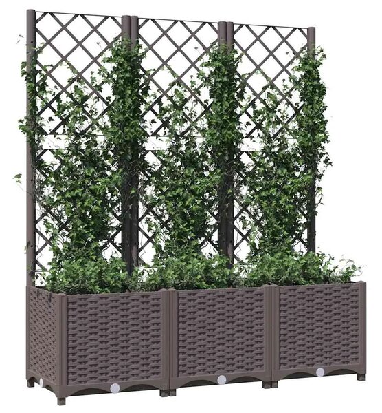 Vrtna žardinjera s rešetkom smeđa 120x40x136 cm PP - Smeđa 120 x 40 x 136 cm 1 Smeđa