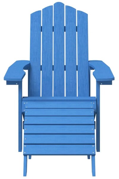 Vrtna stolica Adirondack s osloncem za noge HDPE boja vode - Aqua plava 1 fotelja + tabure Aqua plava