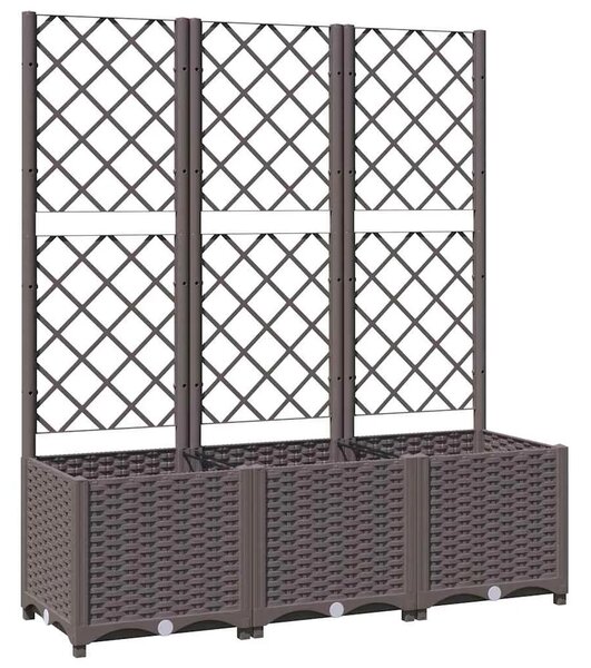 Vrtna žardinjera s rešetkom smeđa 120x40x136 cm PP - Smeđa 120 x 40 x 136 cm 1 Smeđa