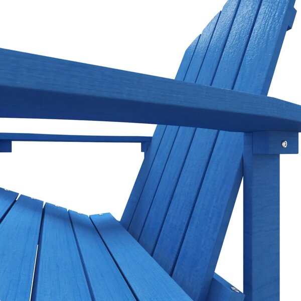 Vrtna stolica Adirondack s osloncem za noge HDPE boja vode - Aqua plava 1 fotelja + tabure Aqua plava