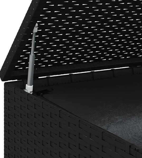 Kutija za vrtne jastuke od PE ratana 100 x 97 5 x 104 cm crna - Crna 100 x 97.5 x 104 cm Crna 100 x 97.5 x 104 cm