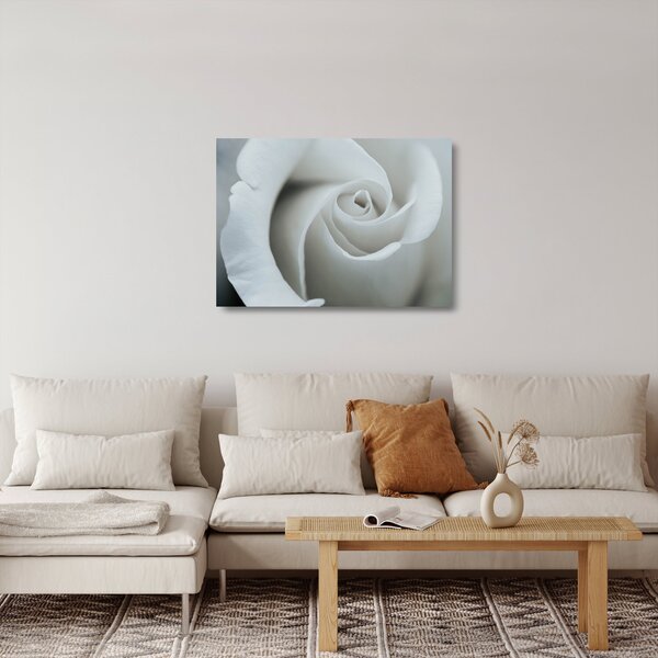 Staklena slika - Bijela ruža (70x50 cm)