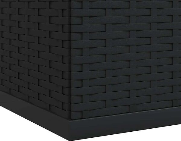 Kutija za vrtne jastuke od PE ratana 100 x 97 5 x 104 cm crna - Crna 100 x 97.5 x 104 cm Crna 100 x 97.5 x 104 cm