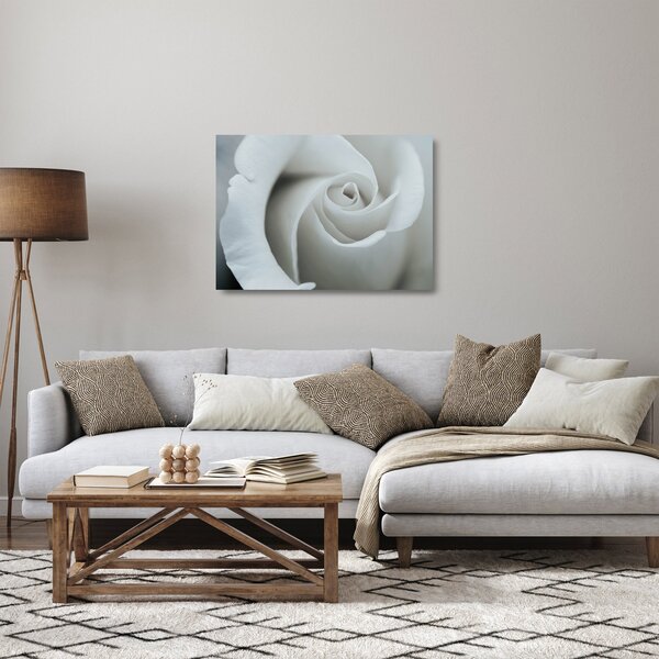 Staklena slika - Bijela ruža (70x50 cm)