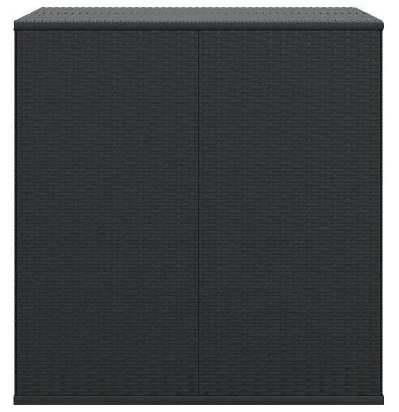 Kutija za vrtne jastuke od PE ratana 100 x 97 5 x 104 cm crna - Crna 100 x 97.5 x 104 cm Crna 100 x 97.5 x 104 cm